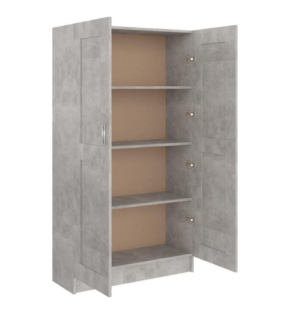 Bibliothèque Gris béton 82,5x30,5x150 cm Aggloméré