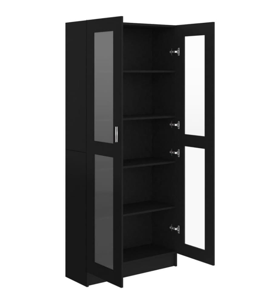 Armoire à vitrine Noir 82,5x30,5x185,5 cm Aggloméré