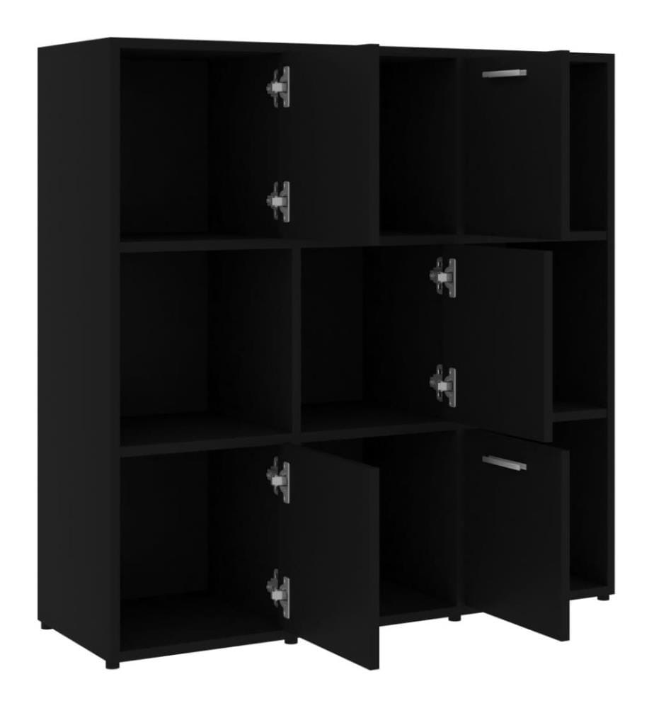 Bibliothèque Noir 90x30x90 cm Aggloméré