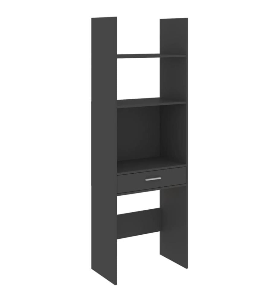 Bibliothèque Gris 60x35x180 cm Aggloméré