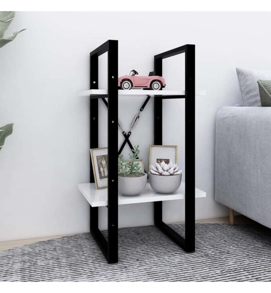 Bücherregal 2 Fächer Weiss 40x30x70 cm Holzwerkstoff