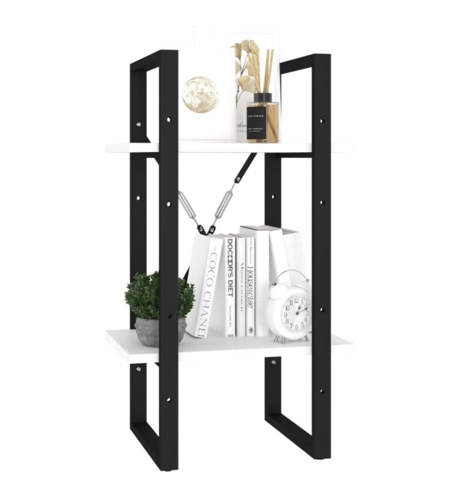 Bücherregal 2 Fächer Weiss 40x30x70 cm Holzwerkstoff