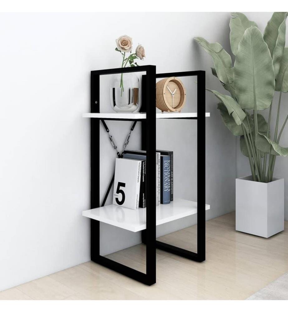 Bücherregal 2 Fächer Weiss 40x30x70 cm Holzwerkstoff
