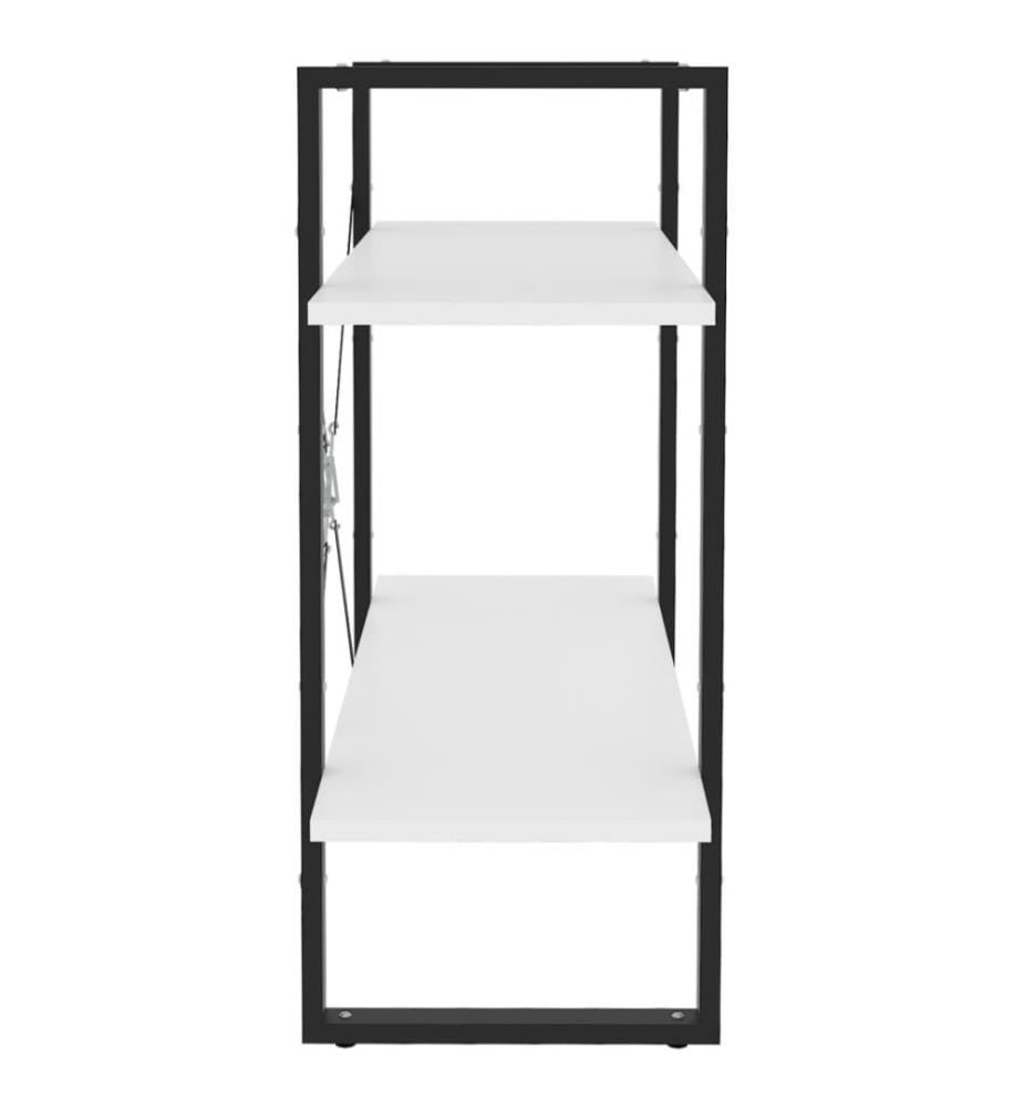 Bibliothèque à 2 niveaux Blanc 80x30x70 cm Aggloméré