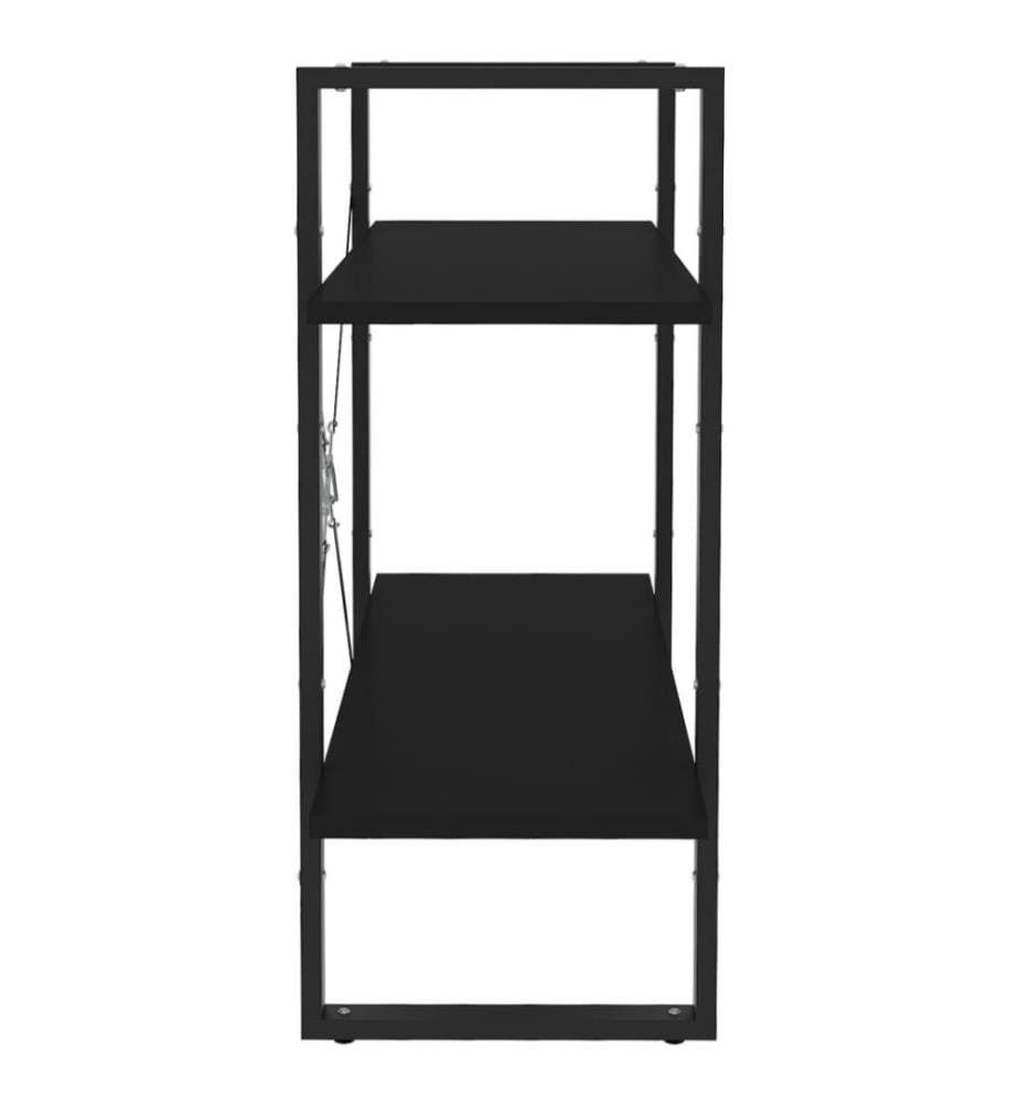 Bücherregal 2 Fächer Schwarz 80x30x70 cm Holzwerkstoff