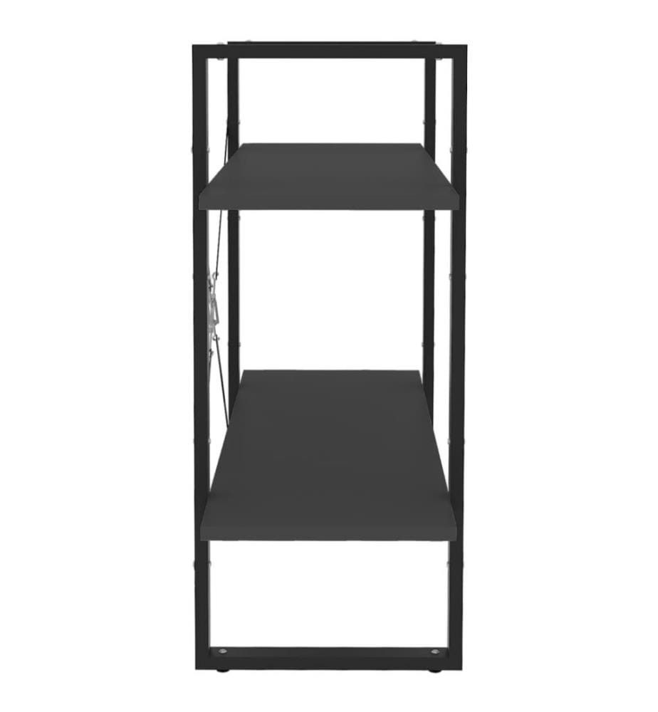 Bücherregal 2 Fächer Grau 80x30x70 cm Holzwerkstoff