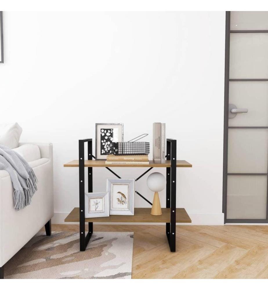 Bücherregal 2 Fächer Braun 80x30x70 cm Kiefer Massivholz