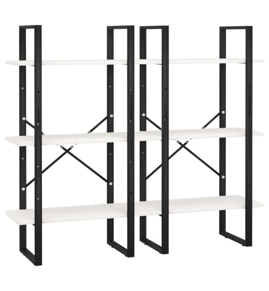 Regale 2 Stk. Weiss 60x30x210 cm Massivholz Kiefer