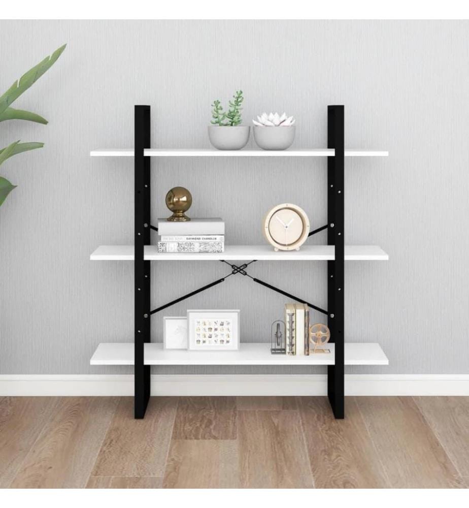 Bibliothèque Blanc 100x30x105 cm Aggloméré