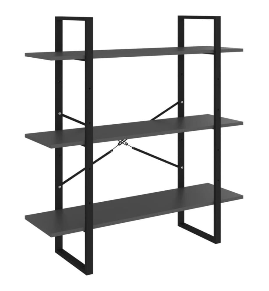 Bibliothèque Gris 100x30x105 cm Aggloméré