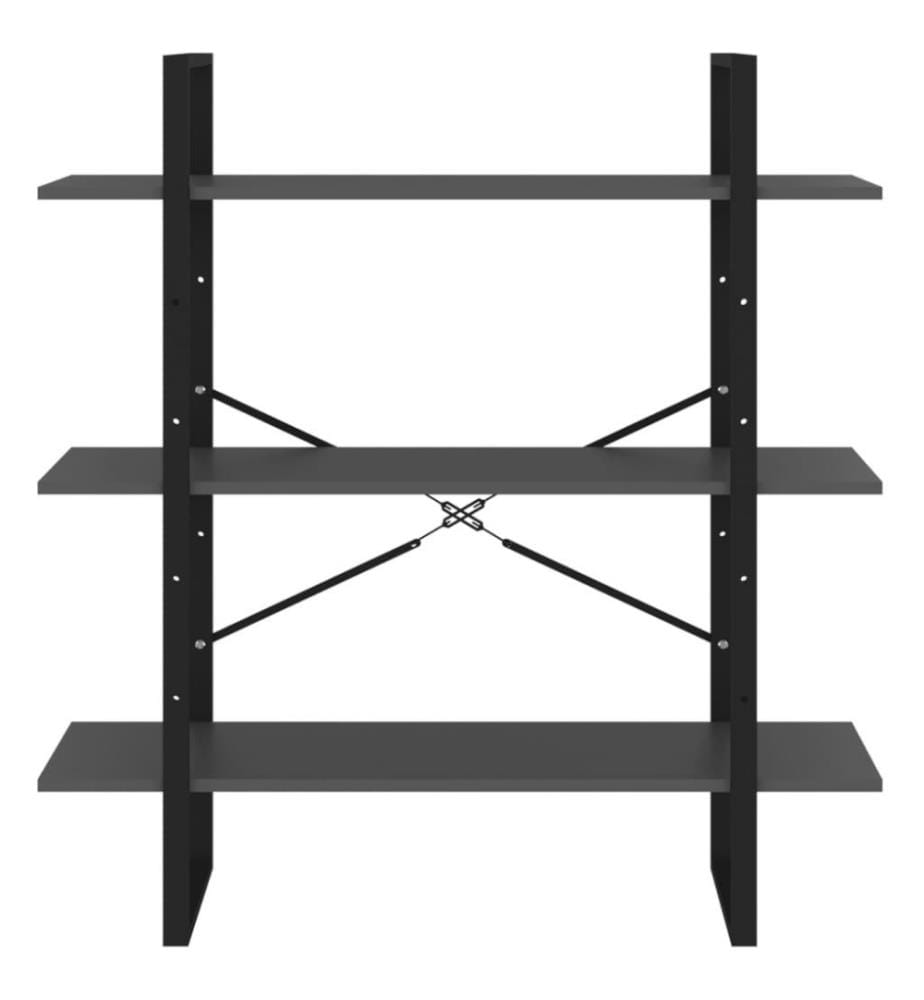 Bibliothèque Gris 100x30x105 cm Aggloméré