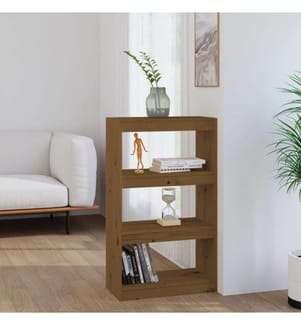 Bücherschrank/Raumteiler Honigbraun 60x30x103,5 cm Kiefernholz
