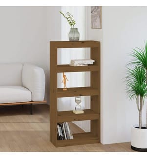 Bücherschrank/Raumteiler Honigbraun 60x30x135,5 cm Kiefernholz