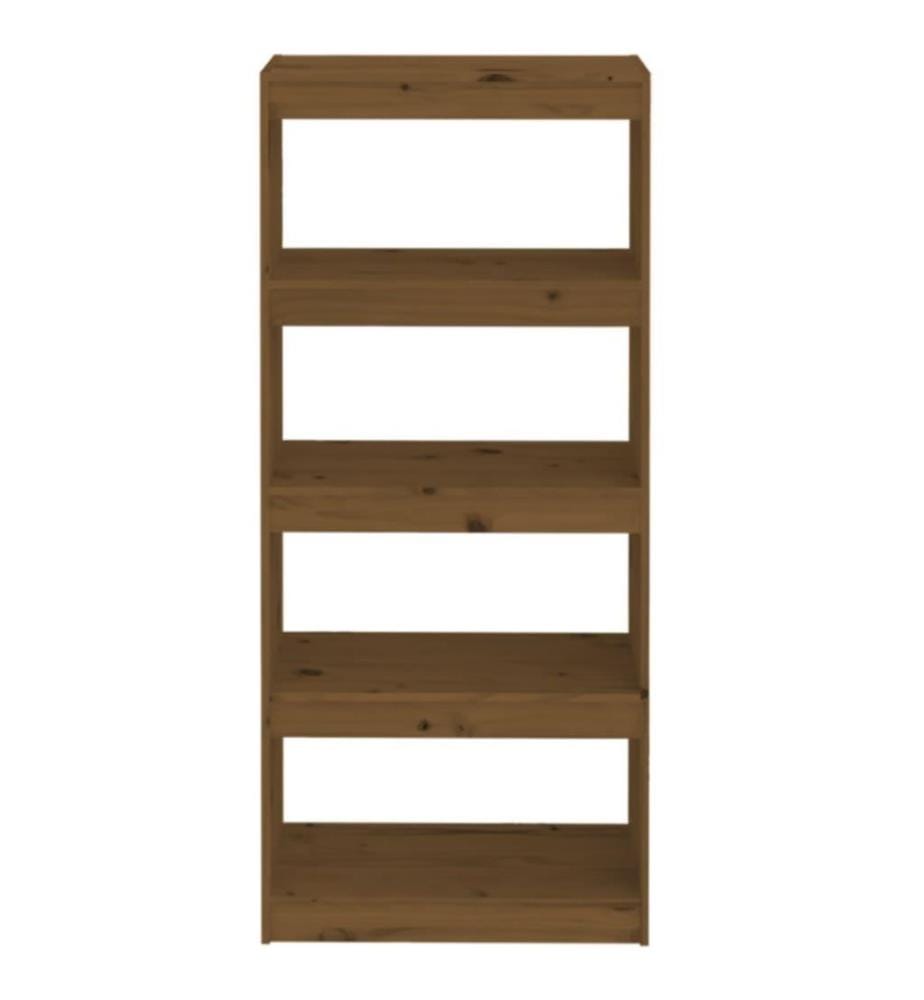 Bücherschrank/Raumteiler Honigbraun 60x30x135,5 cm Kiefernholz