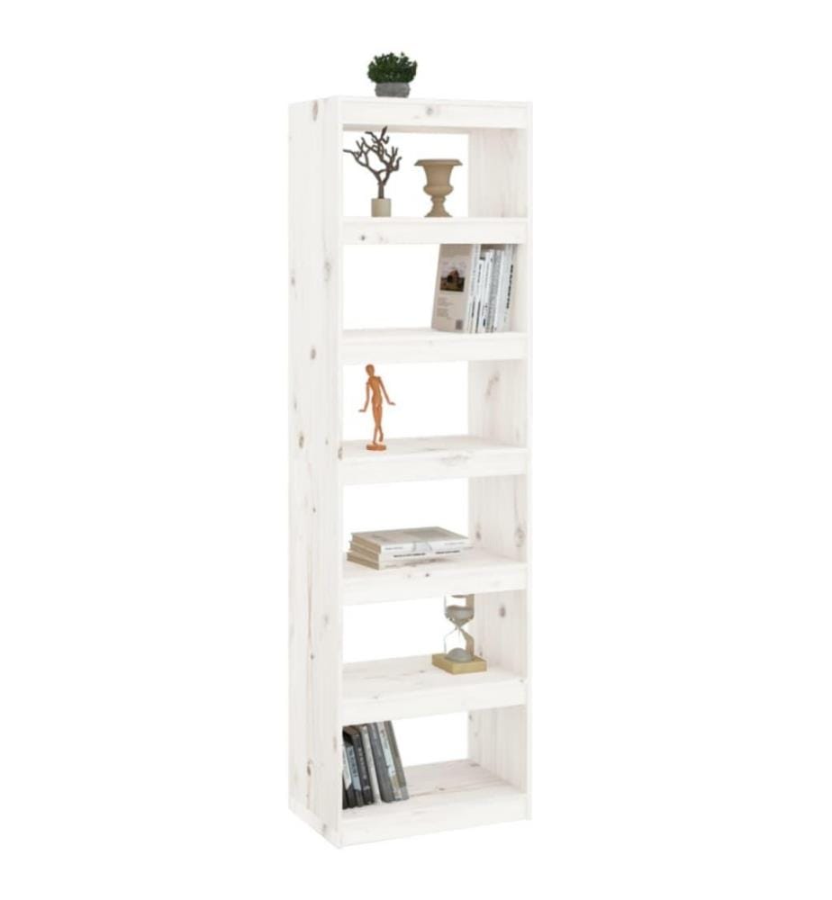 Bücherregal/Raumteiler Weiss 60x30x199,5 cm Massivholz Kiefer