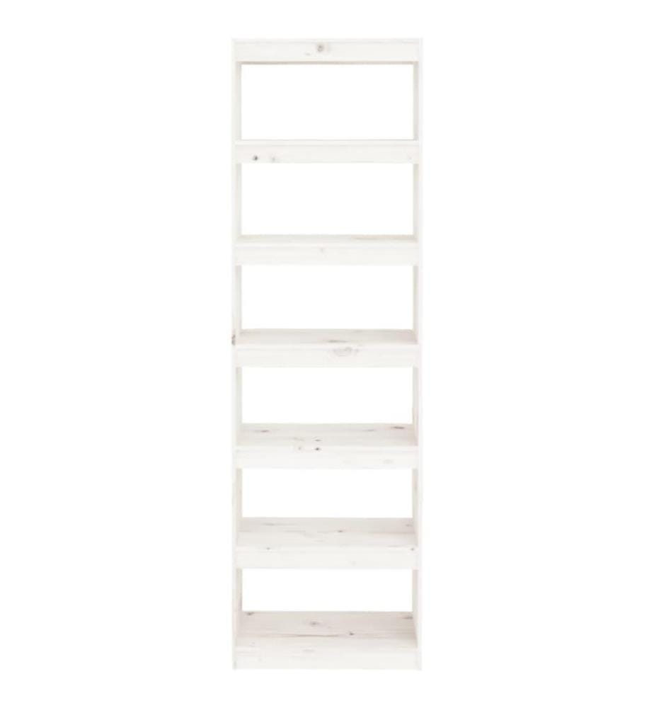 Bücherregal/Raumteiler Weiss 60x30x199,5 cm Massivholz Kiefer
