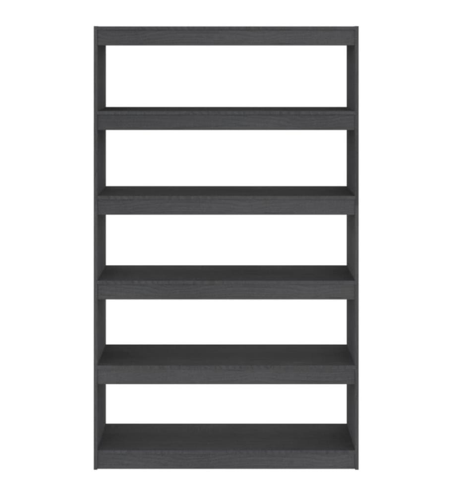 Bücherregal/Raumteiler Grau 100x30x167,5 cm Massivholz Kiefer