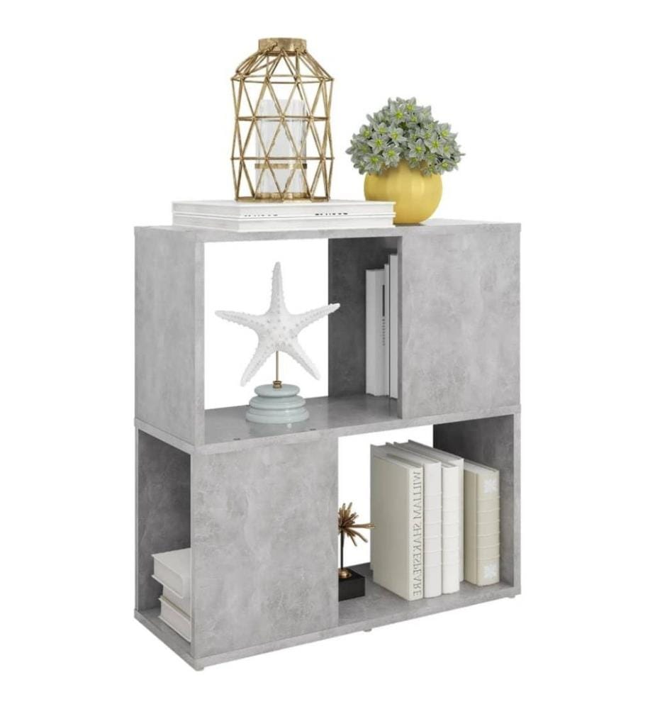 Bibliothèque Gris béton 60x24x63 cm Aggloméré