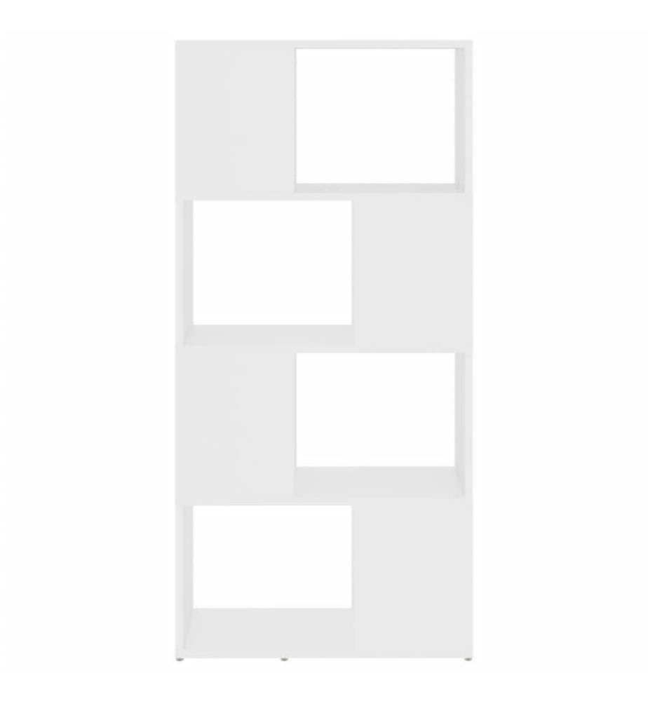 Bücherregal Raumteiler Weiss 60x24x124,5cm Holzwerkstoff