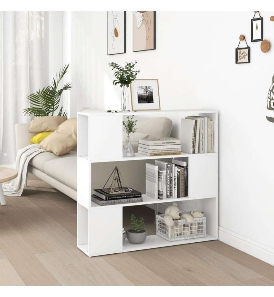 Bücherregal Raumteiler Weiss 100x24x94 cm