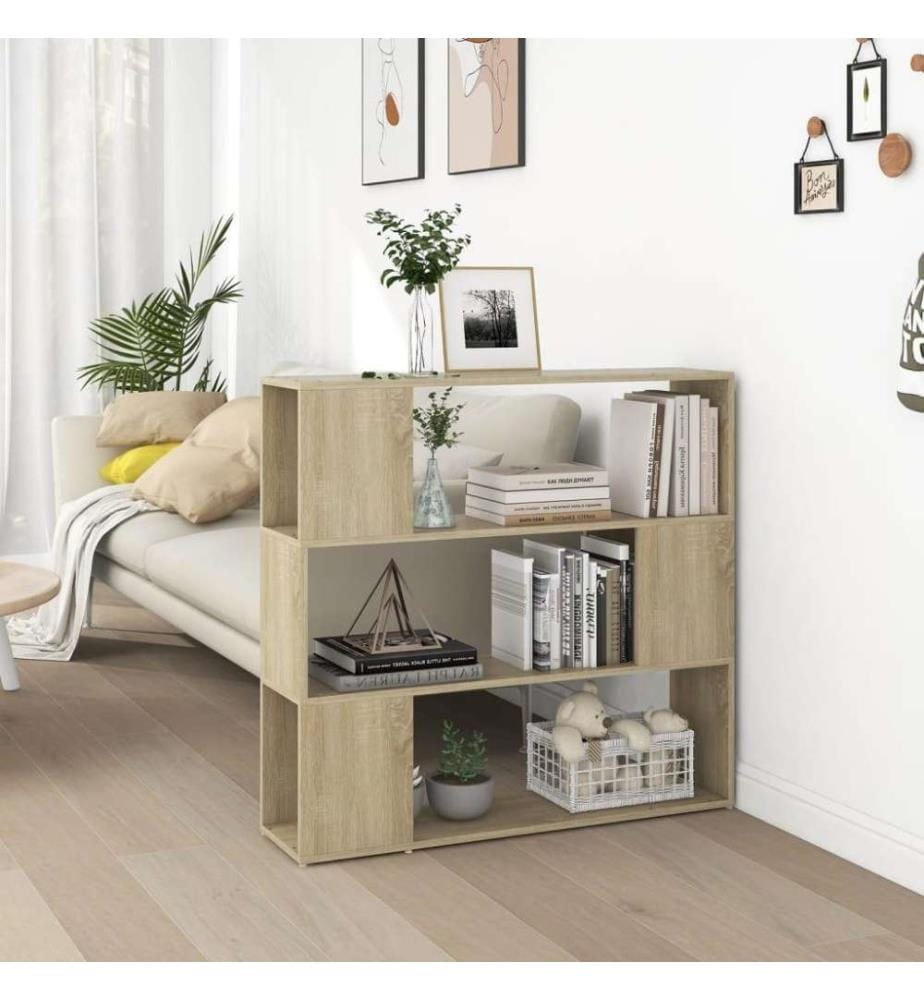 Bücherregal Raumteiler Sonoma-Eiche 100x24x94 cm
