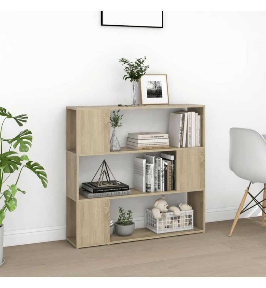 Bücherregal Raumteiler Sonoma-Eiche 100x24x94 cm
