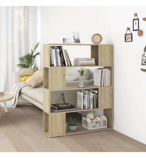 Bücherregal Raumteiler Sonoma-Eiche 100x24x124 cm