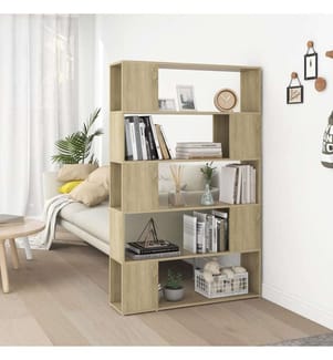 Bücherregal Raumteiler Sonoma-Eiche 100x24x155 cm Holzwerkstoff