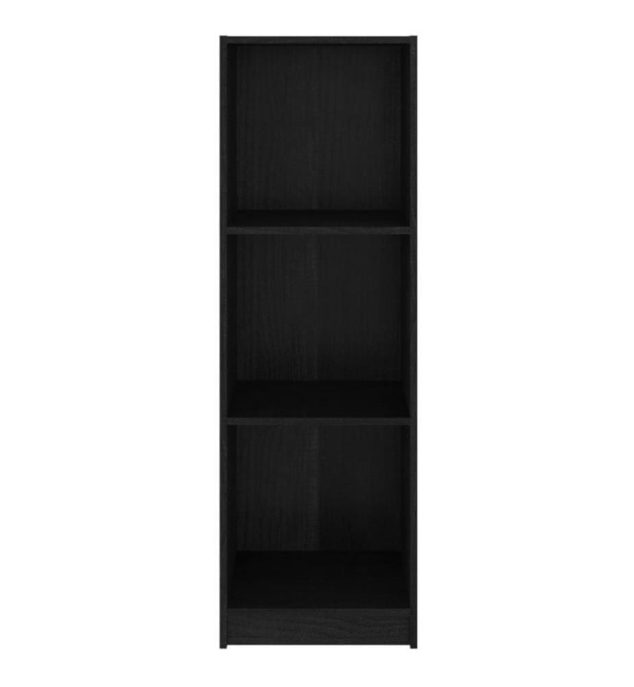 Bibliothèque/Séparateur de pièce Noir 36x33x110 cm Pin massif