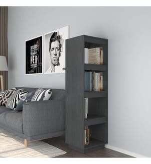 Bücherregal/Raumteiler Grau 40x35x135 cm Massivholz Kiefer