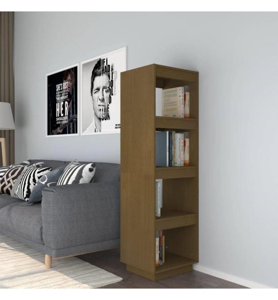 Bibliothèque/Séparateur de pièce Marron miel 40x35x135 cm Pin