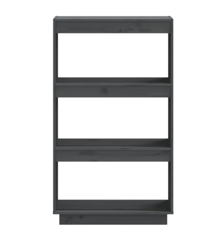 Bibliothèque/Cloison Gris 60x35x103 cm Bois de pin massif