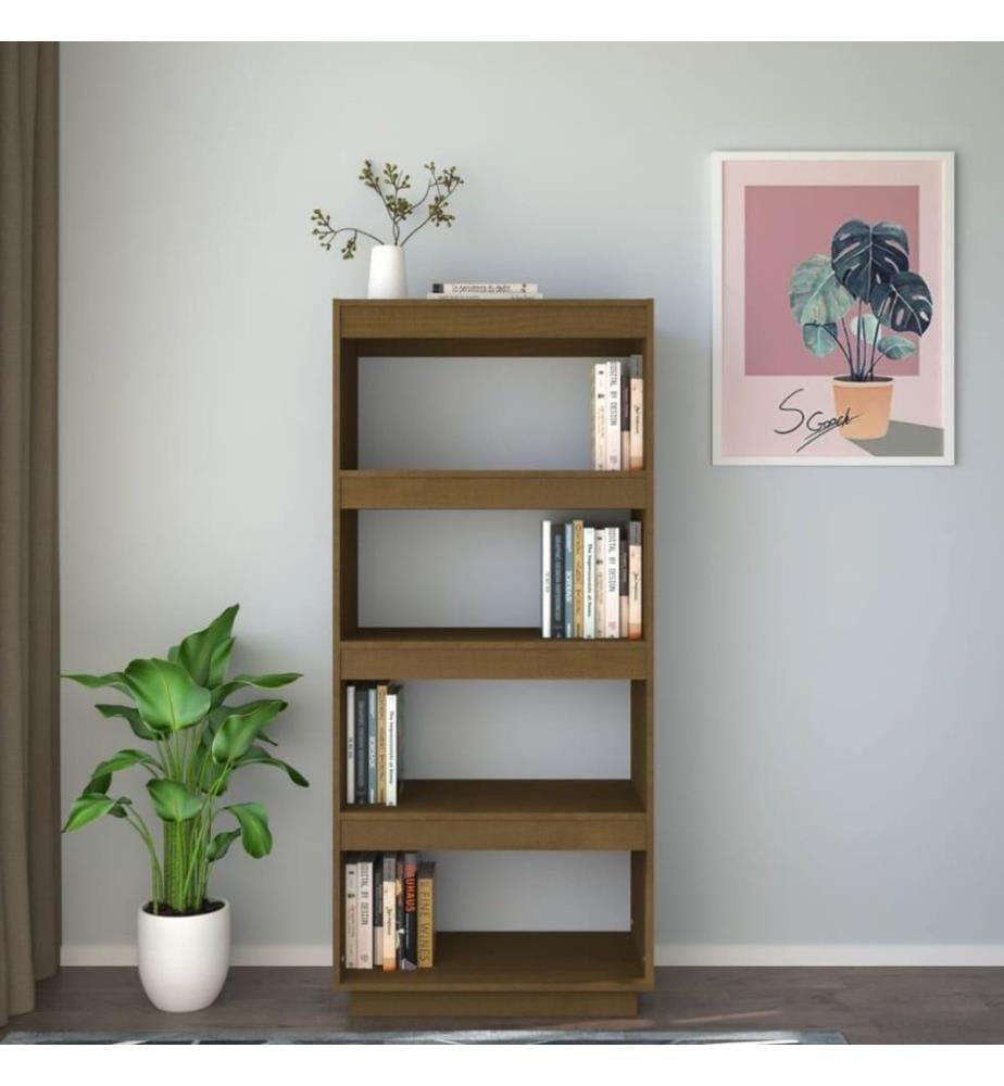 Bibliothèque/Séparateur de pièce Marron miel 60x35x135 cm Pin