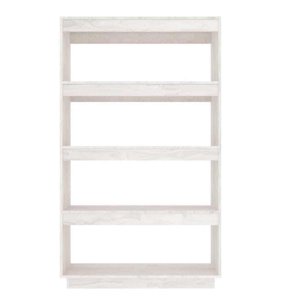 Bücherregal/Raumteiler Weiss 80x35x135 cm Massivholz Kiefer