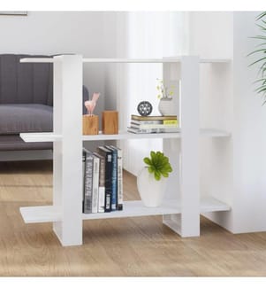 Bücherregal/Raumteiler Weiss 100×30×87 cm