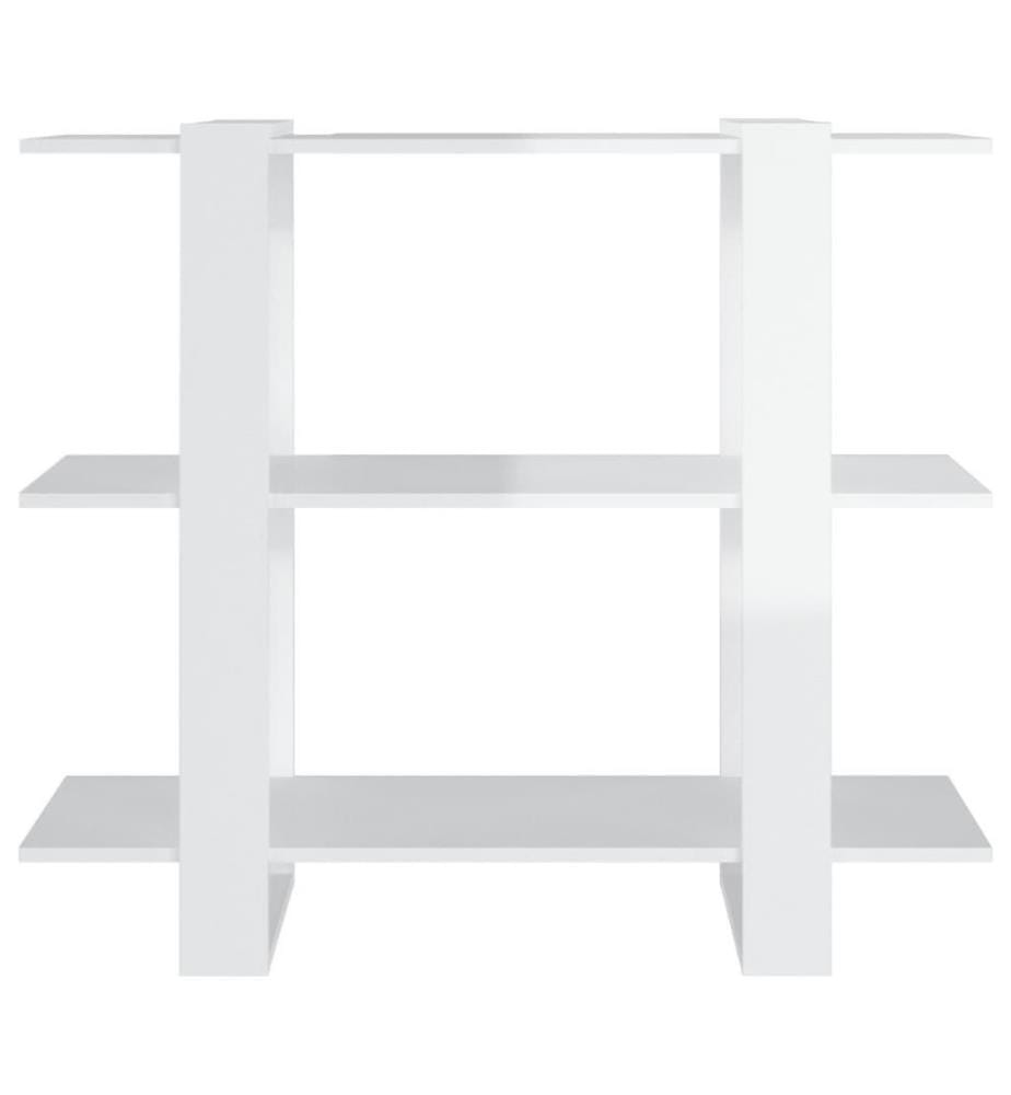 Bücherregal/Raumteiler Hochglanz-Weiss 100x30x87 cm