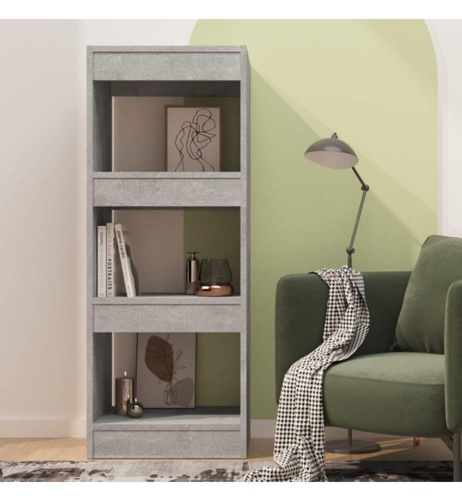 Bücherregal/Raumteiler Betongrau 40x30x103 cm Holzwerkstoff