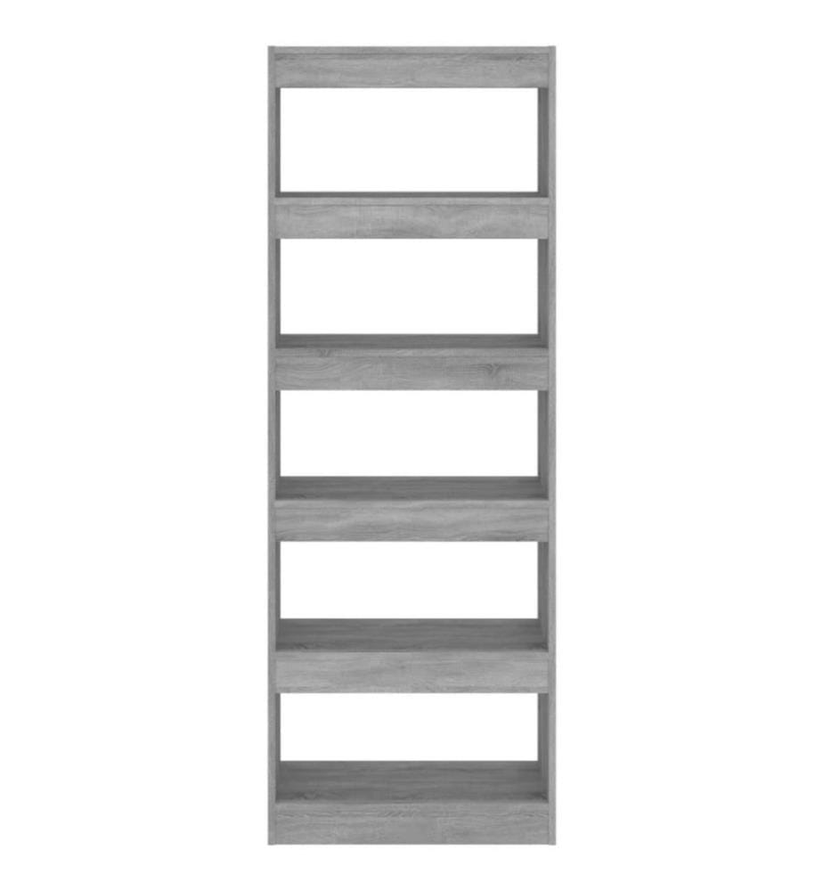 Bibliothèque/Séparateur de pièce Gris béton 60x30x166 cm