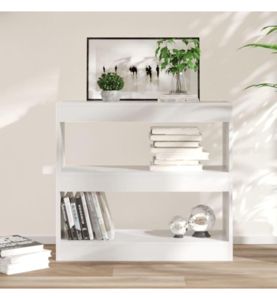 Bücherregal/Raumteiler Hochglanz-Weiss 80x30x72 cm