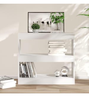 Bücherregal/Raumteiler Hochglanz-Weiss 80x30x72 cm