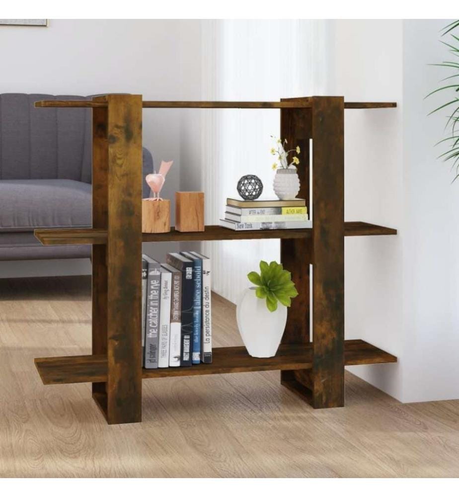 Bücherregal/Raumteiler Räuchereiche 100×30×87 cm