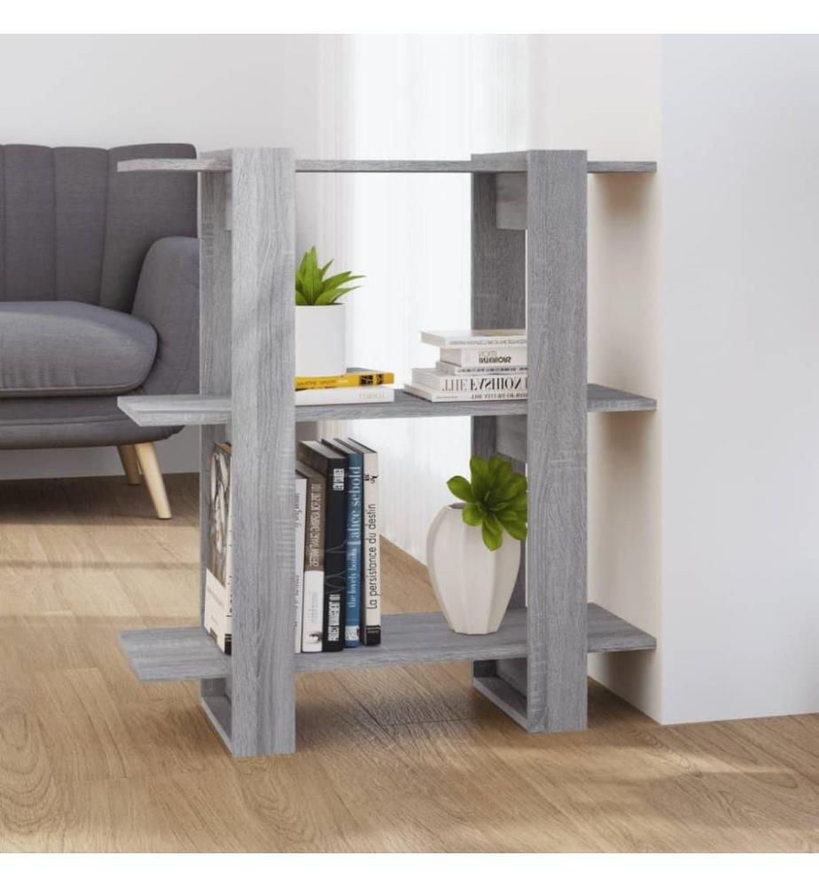 Bücherregal/Raumteiler Grau Sonoma 80x30x87 cm