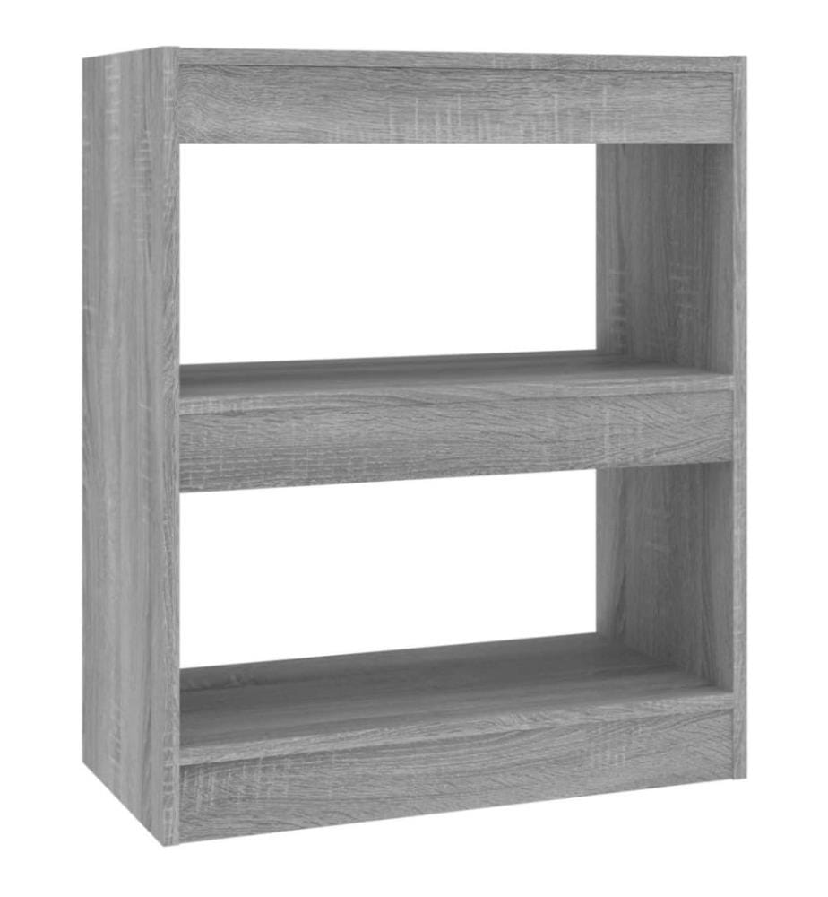 Bücherregal/Raumteiler Grau Sonoma 60x30x72 cm