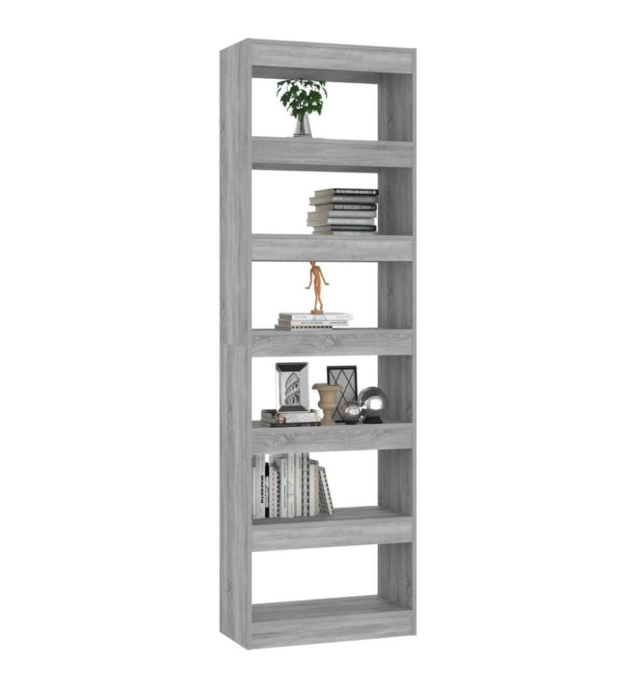 Bücherregal/Raumteiler Grau Sonoma 60x30x198 cm
