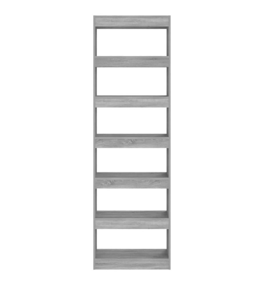 Bücherregal/Raumteiler Grau Sonoma 60x30x198 cm