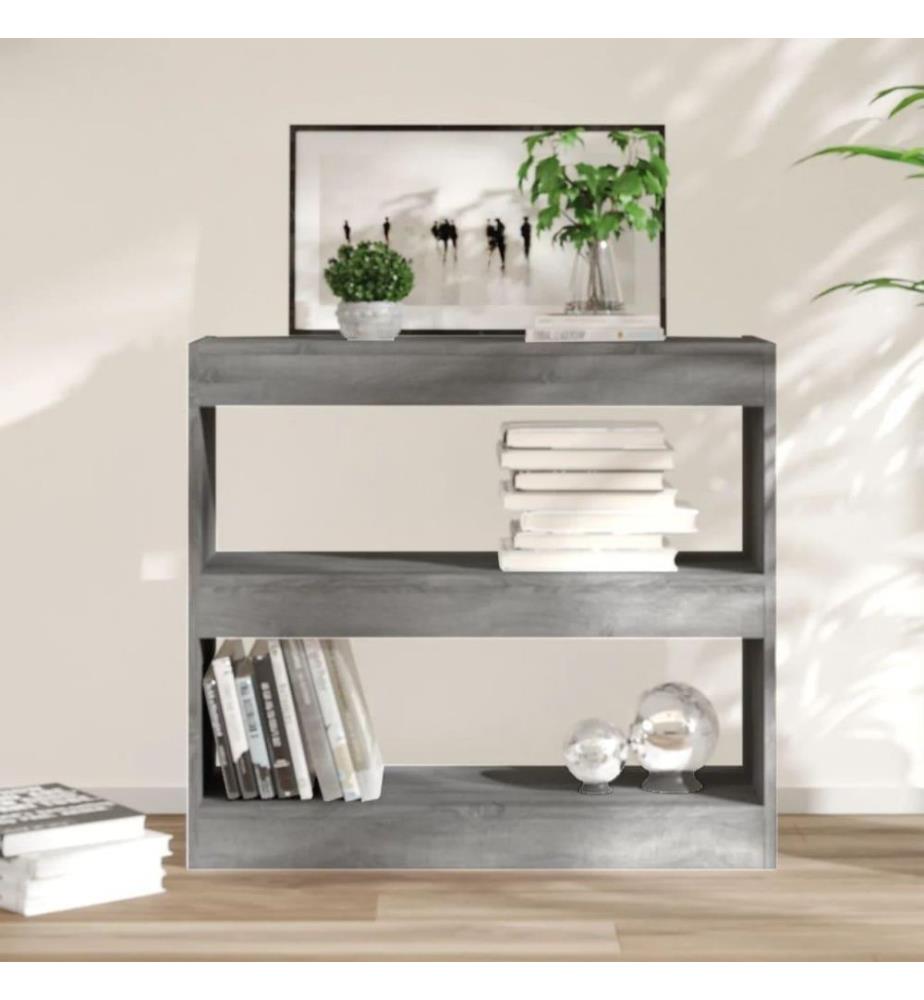Bücherregal/Raumteiler Grau Sonoma 80x30x72 cm