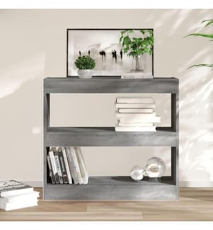 Bücherregal/Raumteiler Grau Sonoma 80x30x72 cm