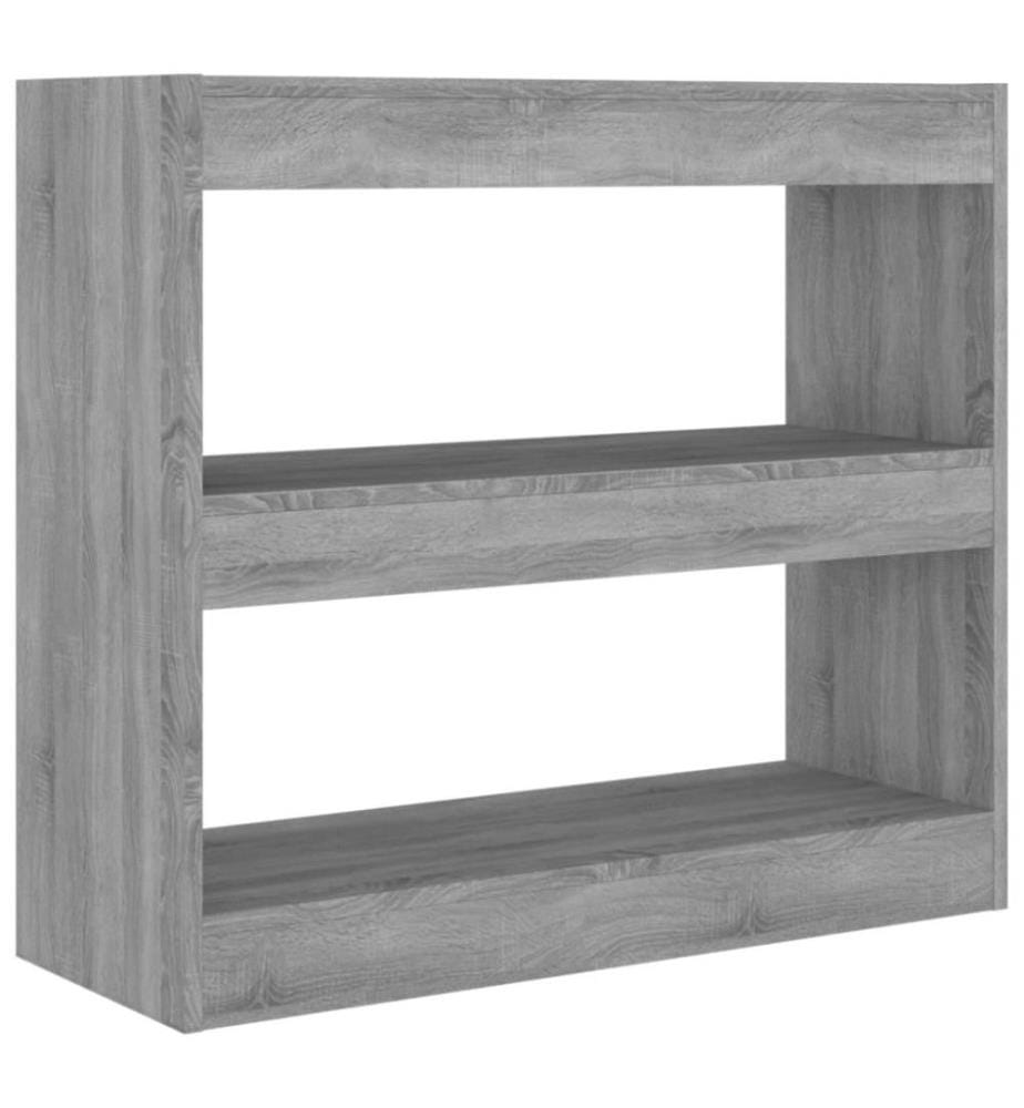 Bücherregal/Raumteiler Grau Sonoma 80x30x72 cm