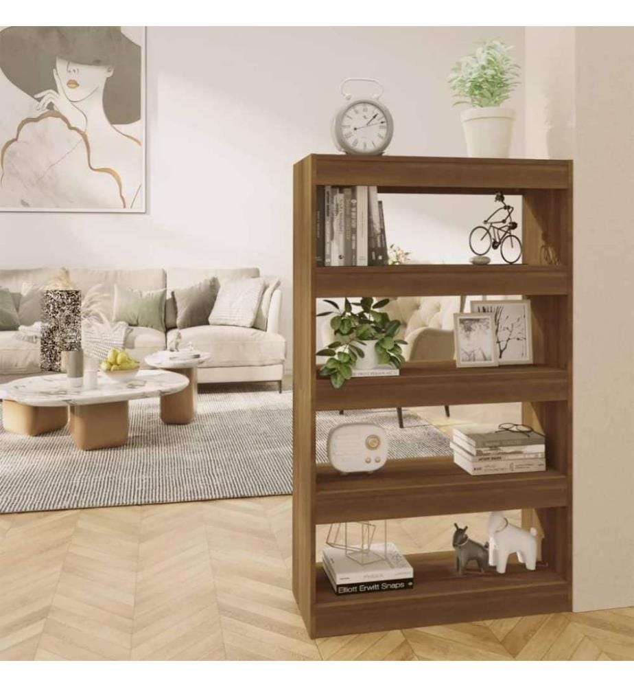 Bücherregal/Raumteiler Braun Eiche 80x30x135 cm Holzwerkstoff