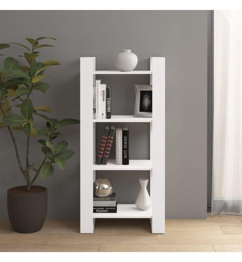 Bibliothèque/Séparateur de pièce Blanc 60x35x125 cm Bois massif